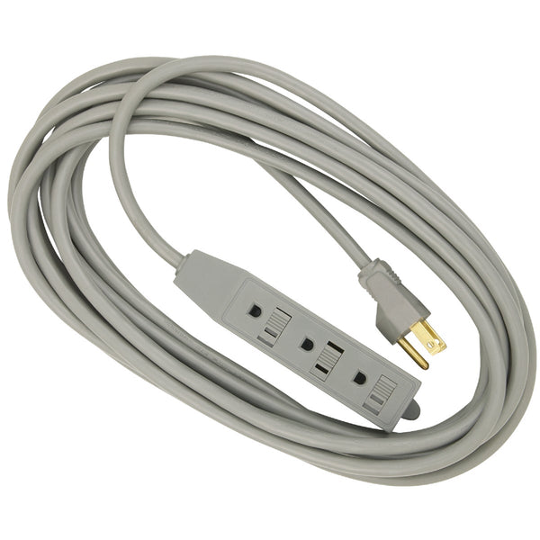 Do it 20 Ft. 16/3 3-Outlet Gray Extension Cord