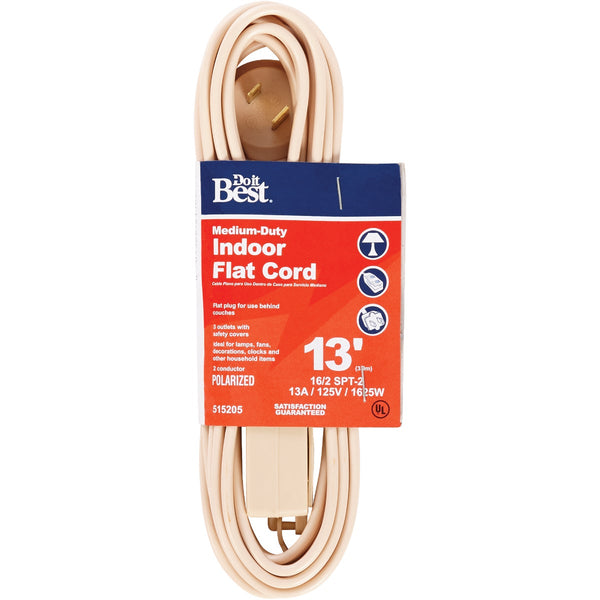Do it Best 13 Ft. 16/2 Flat Plug Tan Extension Cord