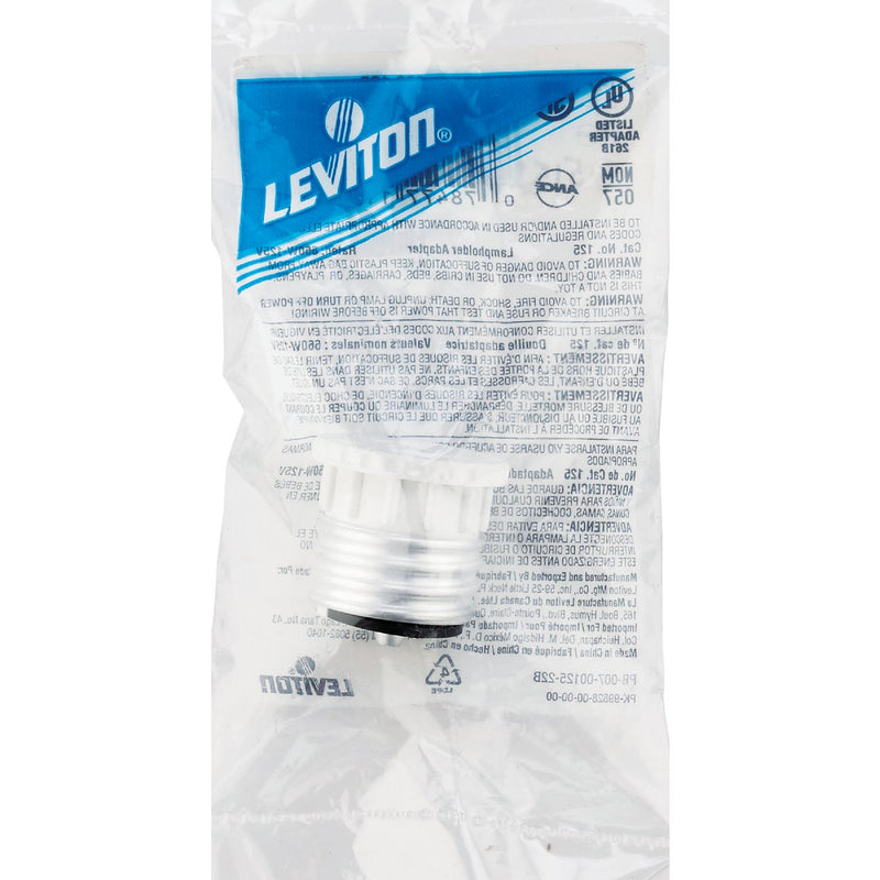 Leviton 600W 120V White Light Socket Adapter