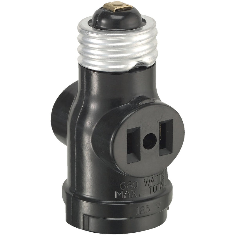 Leviton Black 125V Socket Adapter