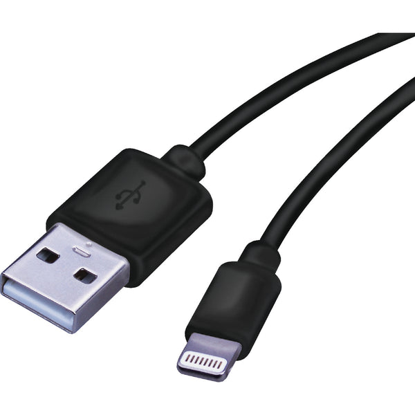 Blue Jet 3 Ft. Black Lightning to Type-A USB Charging & Sync Cable
