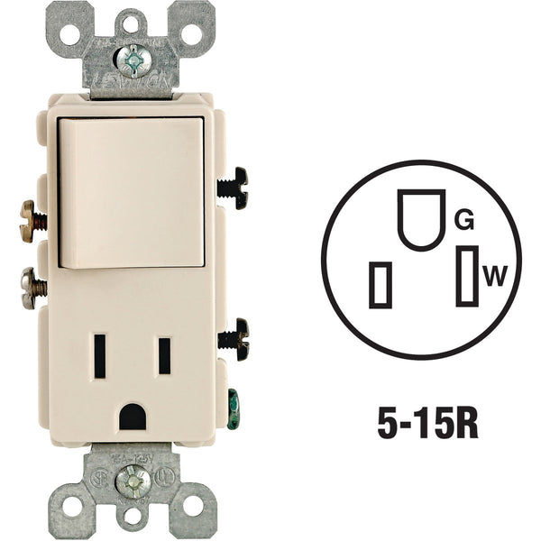 Leviton Light Almond 15A Switch & Outlet