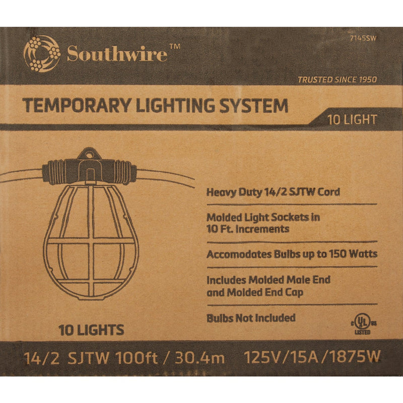 Southwire Incandescent A23 100 Ft. Temporary Light String