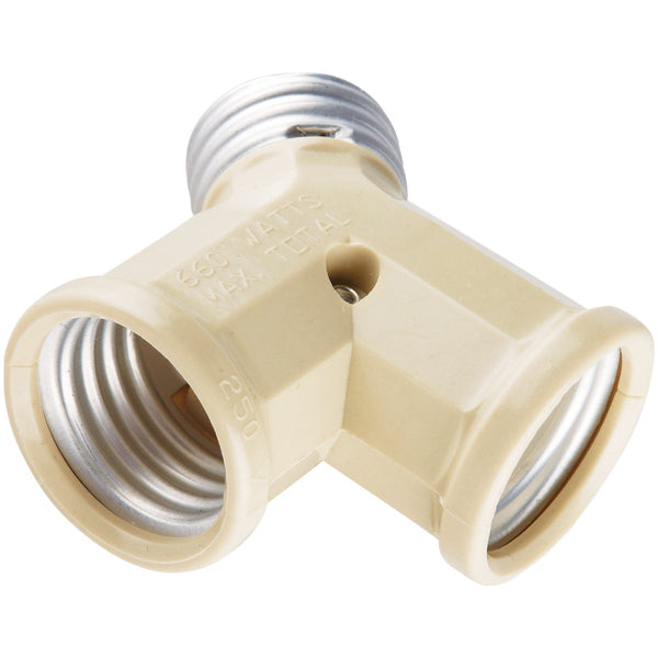 Leviton Ivory 125V Twin Socket Adapter