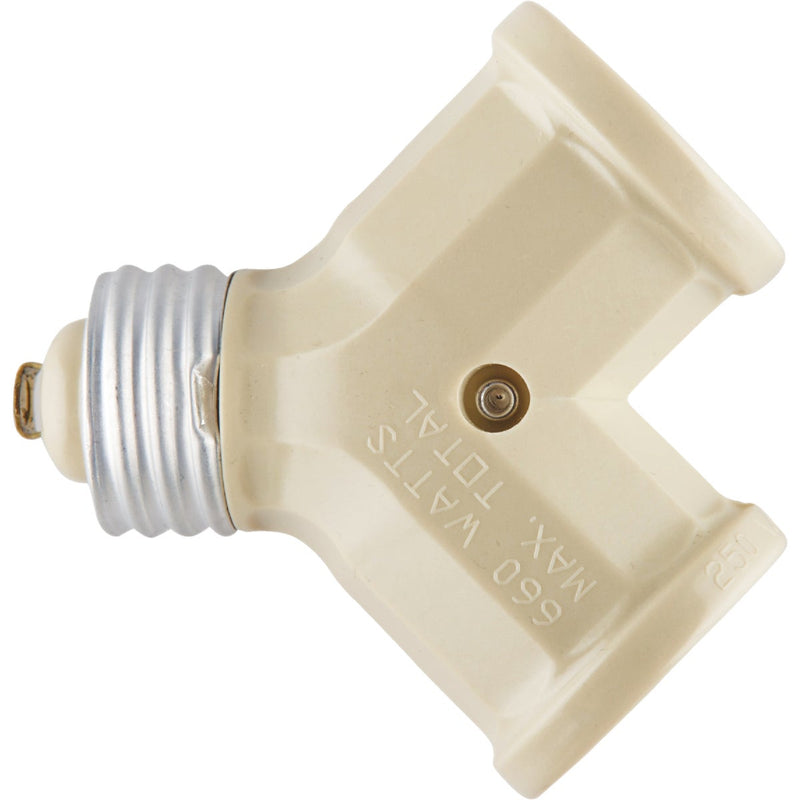 Leviton Ivory 125V Twin Socket Adapter