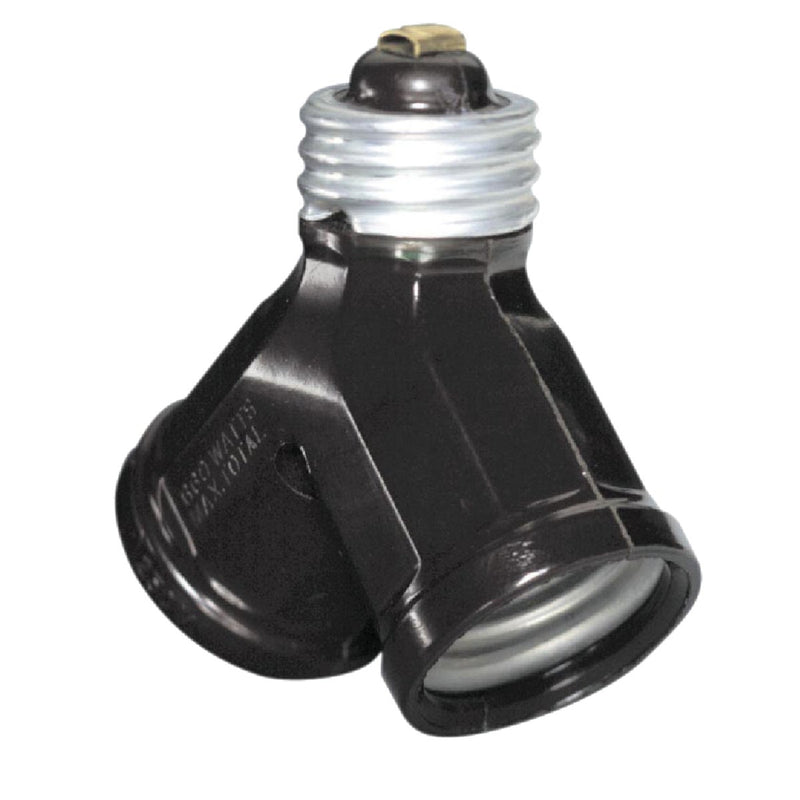 Leviton Brown 125V Twin Socket Adapter