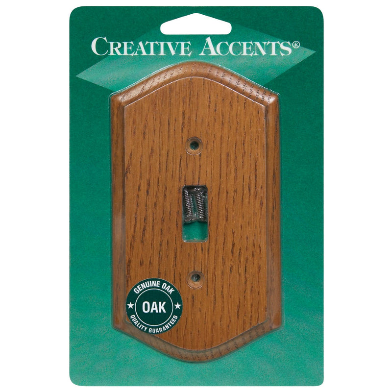 Amerelle Country 1-Gang Solid Oak Toggle Switch Wall Plate, Medium Oak