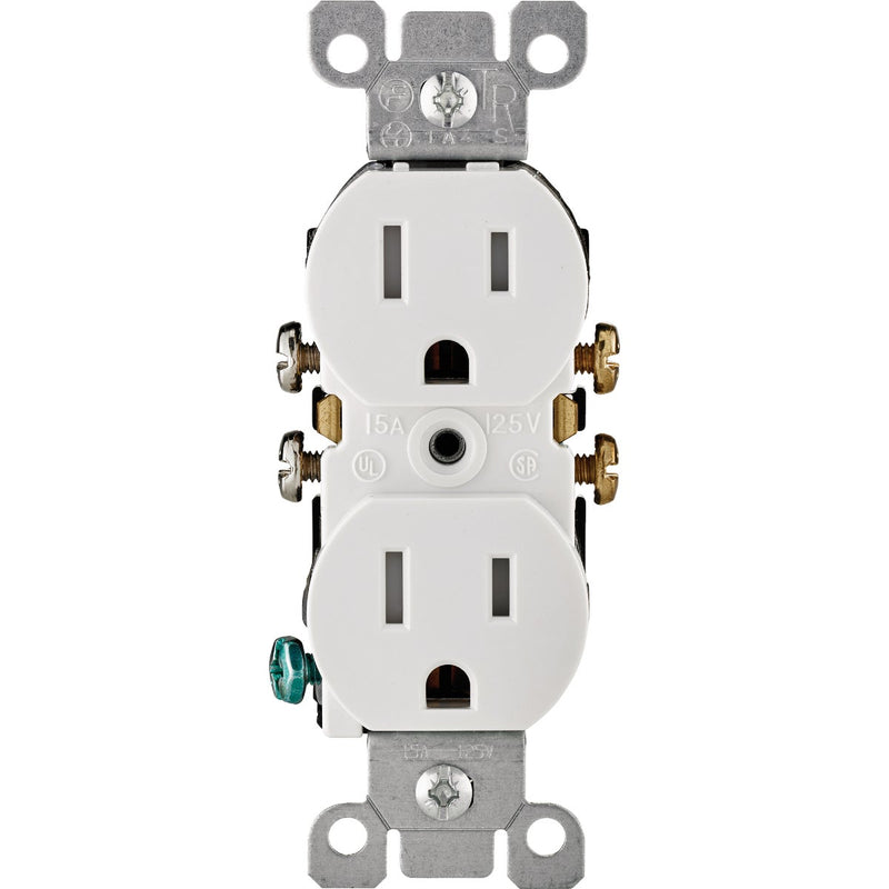 Leviton 15A White Tamper Resistant 5-15R Duplex Outlet (10-Pack)