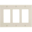 Leviton Decora 3-Gang Smooth Plastic Rocker Decorator Wall Plate, Light Almond