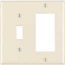Leviton Decora 2-Gang Thermoset Single Toggle/Rocker Wall Plate, Light Almond