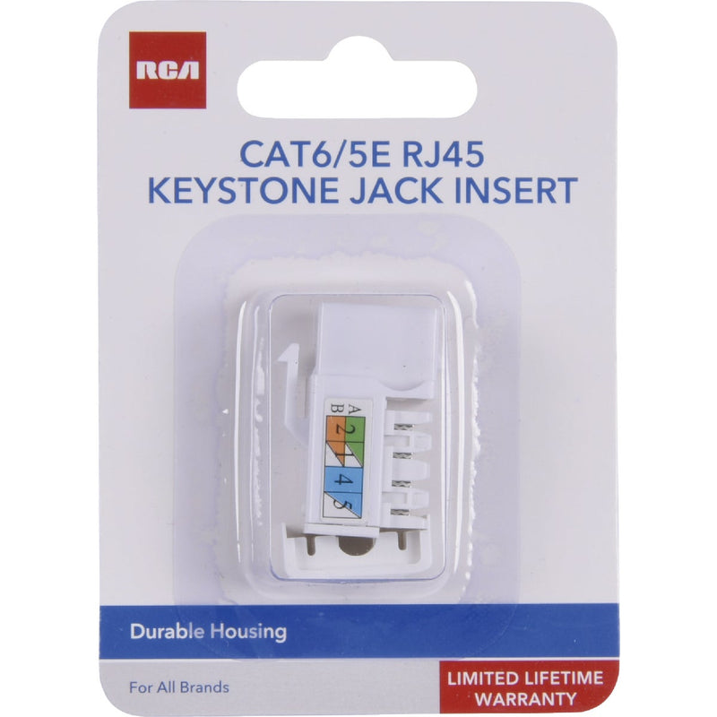 RCA Keystone CAT6/5E RJ45 White Modular Jack