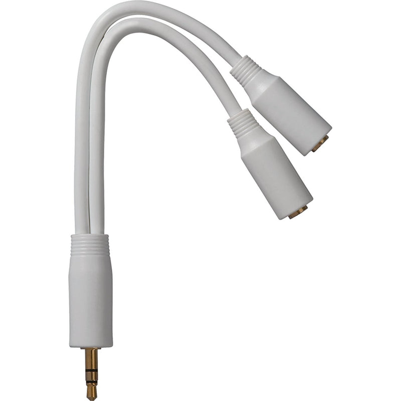 Jensen 3 In. White Y-Splitter Audio Cable