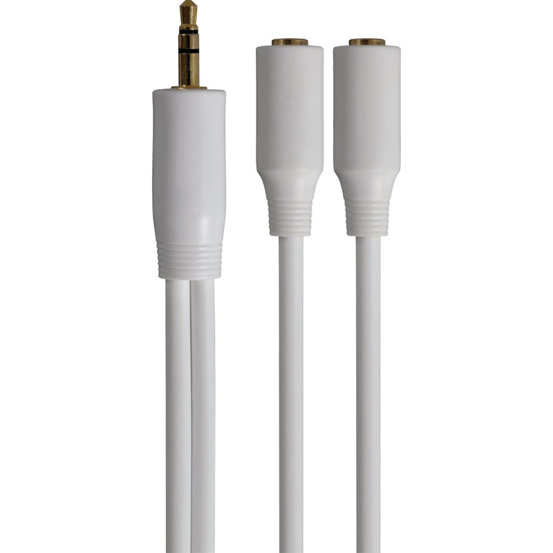 Jensen 3 In. White Y-Splitter Audio Cable