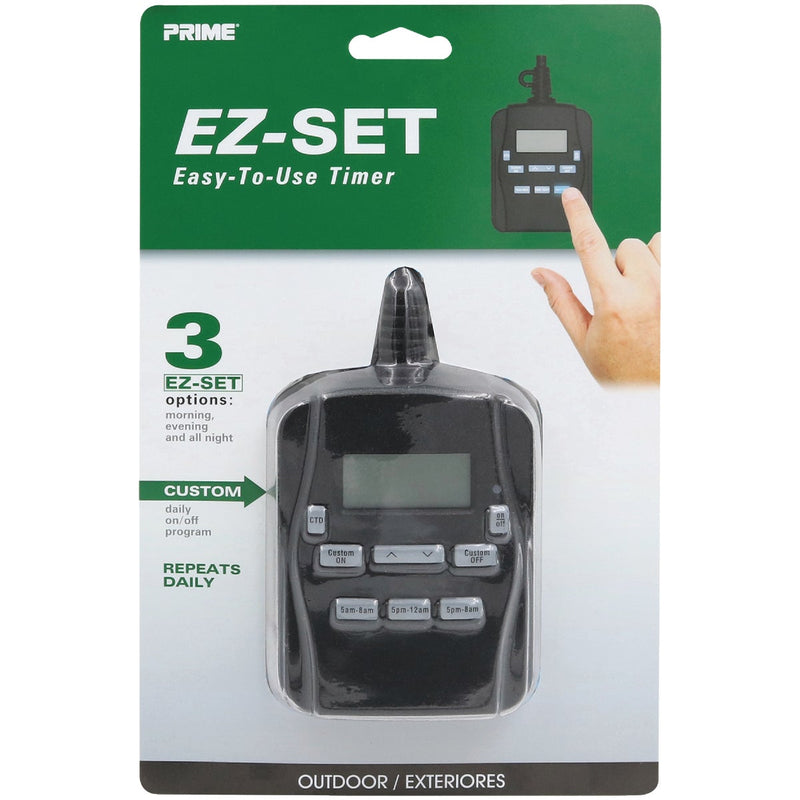 Prime EZ-Set 15A 125V 1875W Black Digital Outdoor Timer