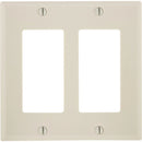 Leviton Decora 2-Gang Smooth Plastic Rocker Decorator Wall Plate, Light Almond