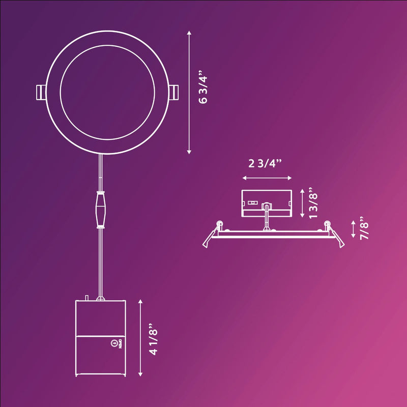 Philips 6 In. White Canless Selectable CCT LED Recessed Light Kit