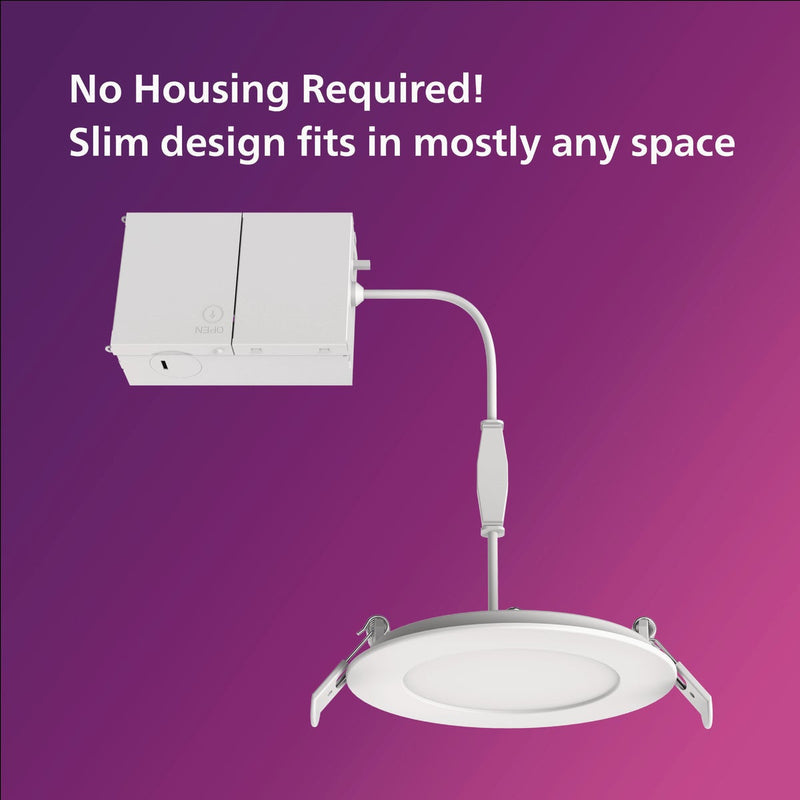 Philips 6 In. White Canless Selectable CCT LED Recessed Light Kit