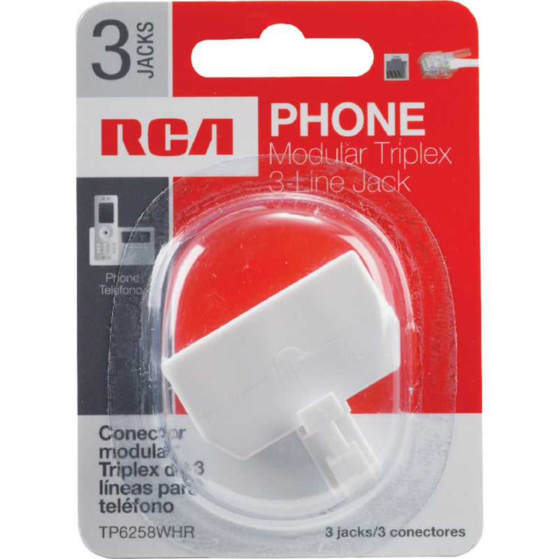 RCA White 3-Line Phone Splitter