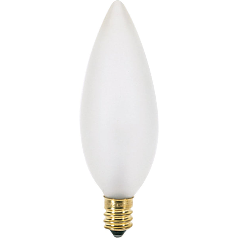 Satco 25W Frosted Soft White Candelabra BA9.5 Incandescent Torpedo Blunt Tip Light Bulb (2-Pack)