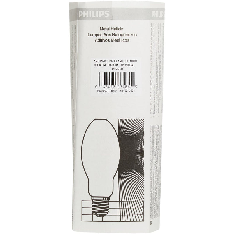 Philips 250W Clear ED28 Mogul Switch Start Metal Halide High-Intensity Light Bulb