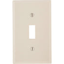 Leviton 1-Gang Plastic Toggle Switch Wall Plate, Light Almond