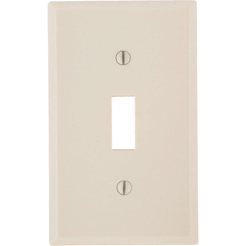 Leviton 1-Gang Plastic Toggle Switch Wall Plate, Light Almond