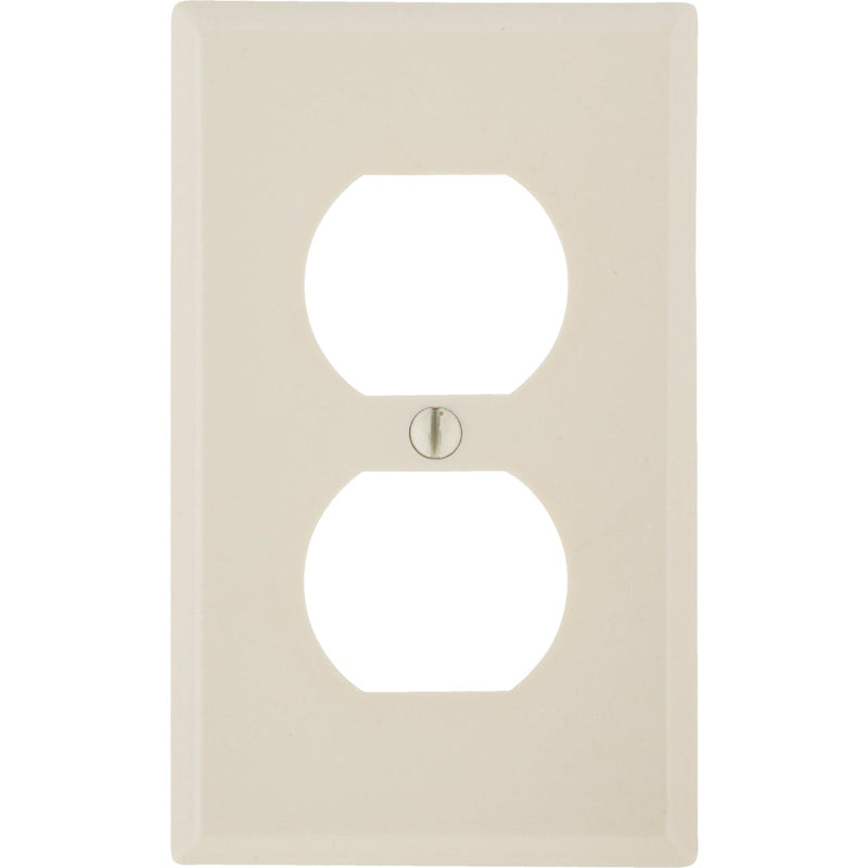 Leviton 1-Gang Smooth Plastic Outlet Wall Plate, Light Almond