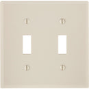 Leviton 2-Gang Plastic Toggle Switch Wall Plate, Light Almond