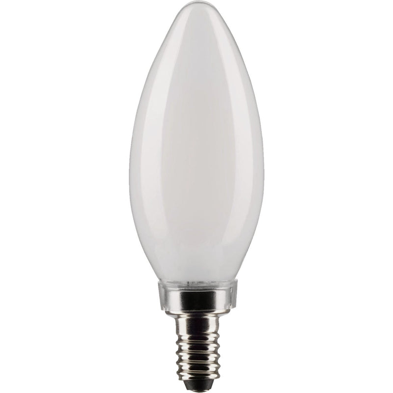 Satco 40W Equivalent Warm White B11 Candelabra Traditional Frosted LED Decorative Light Bulb (2-Pack)