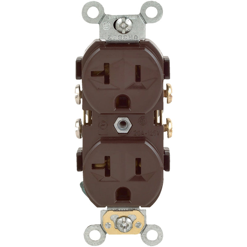 Leviton 20A Brown Heavy-Duty 5-20R Duplex Outlet