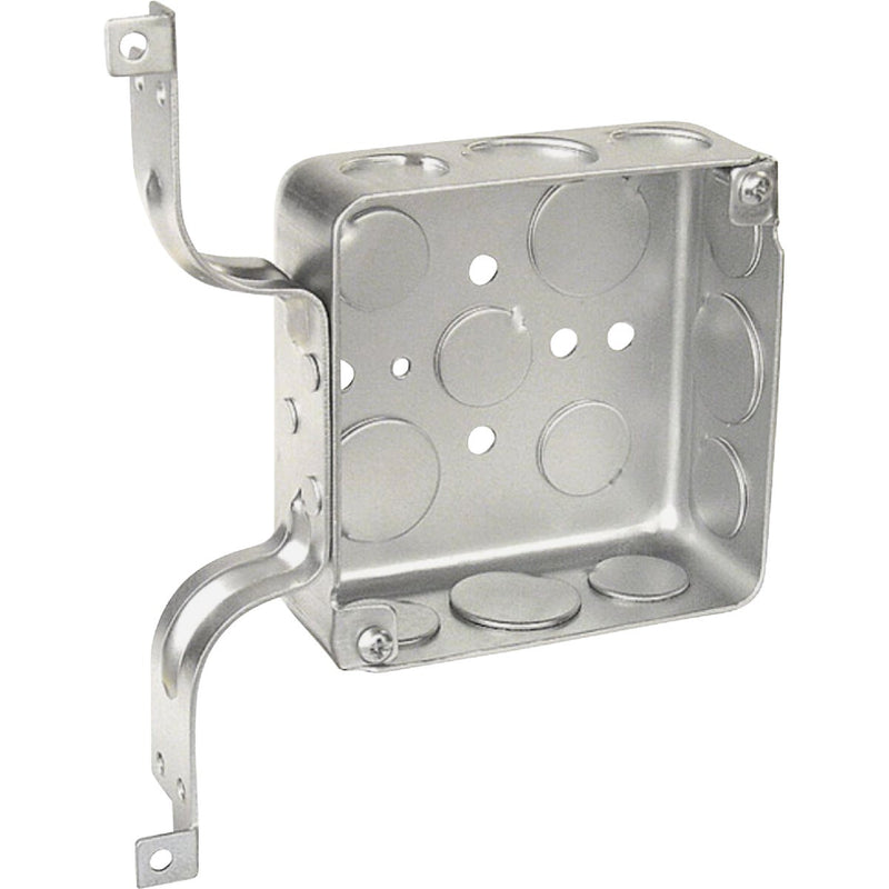 Southwire W Bracket Mount 4 In. x 4 In. Square Box with Off-Center Knockouts