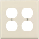 Leviton 2-Gang Smooth Plastic Outlet Wall Plate, Light Almond