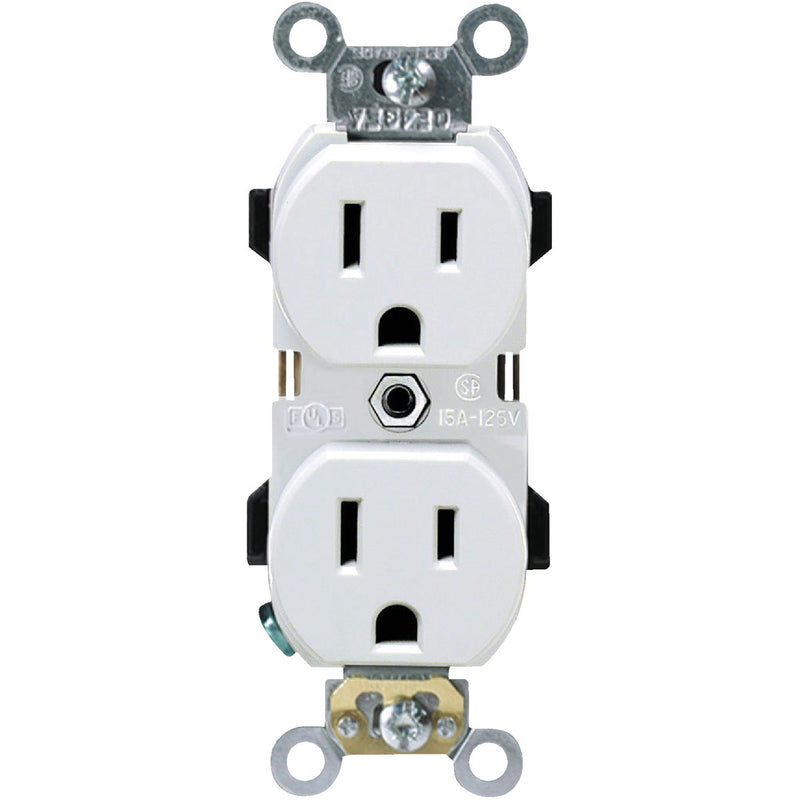 Leviton 15A White Industrial Grade 5-15R Duplex Outlet