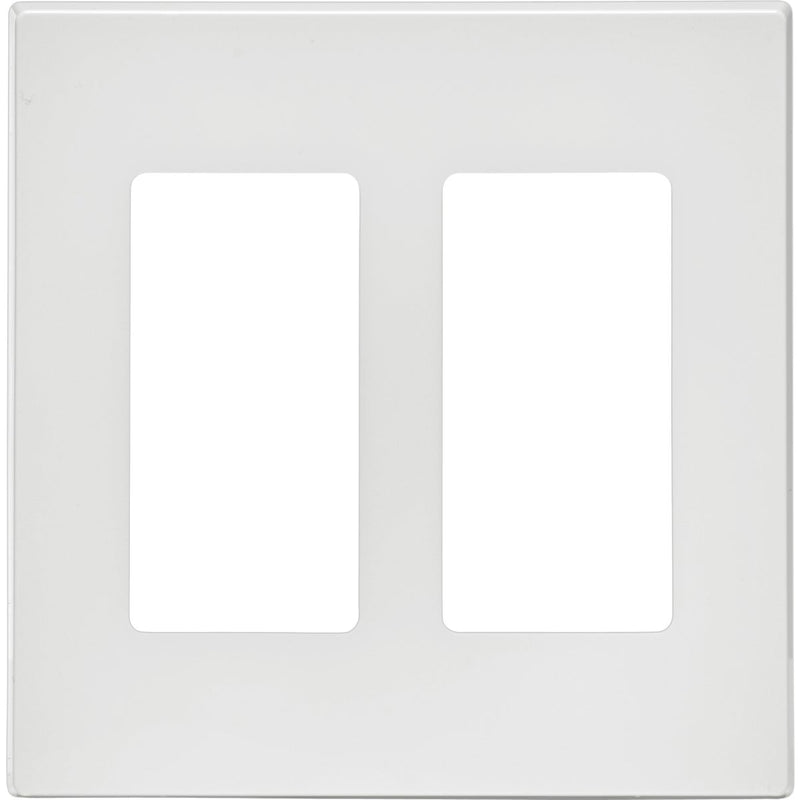 Leviton Decora Plus 2-Gang Poly Carbonate Screwless Decorator Wall Plate, White