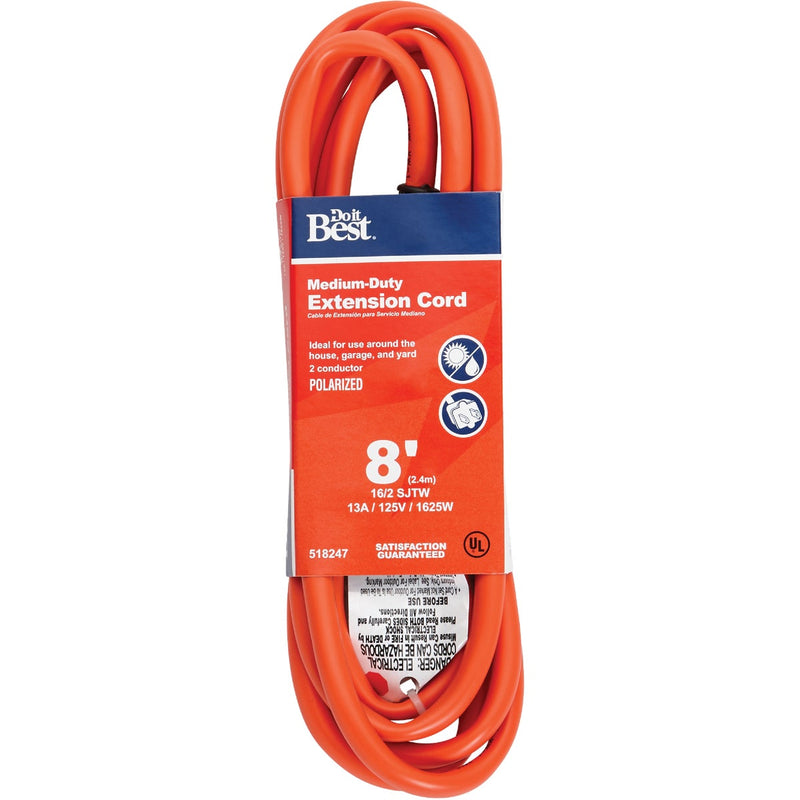 Do it Best 8 Ft. 16/2 Polarized Outdoor Extension Cord