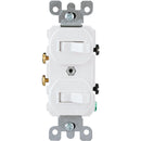 Leviton Single Pole White 15A Quiet Duplex Switch