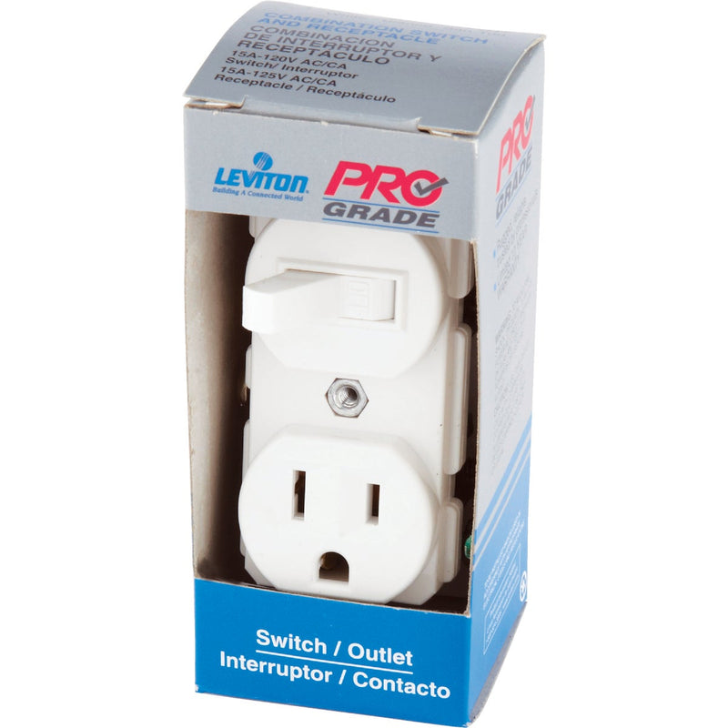 Leviton White 15A Heavy-Duty Switch & Outlet