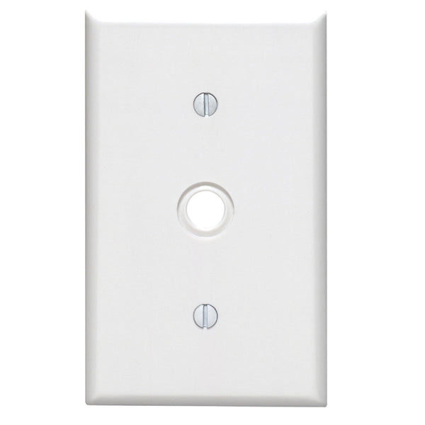 Leviton 1-Gang Thermoset Plastic White Telephone/Cable Wall Plate with 0.406 In. to 0.625 In. Hole