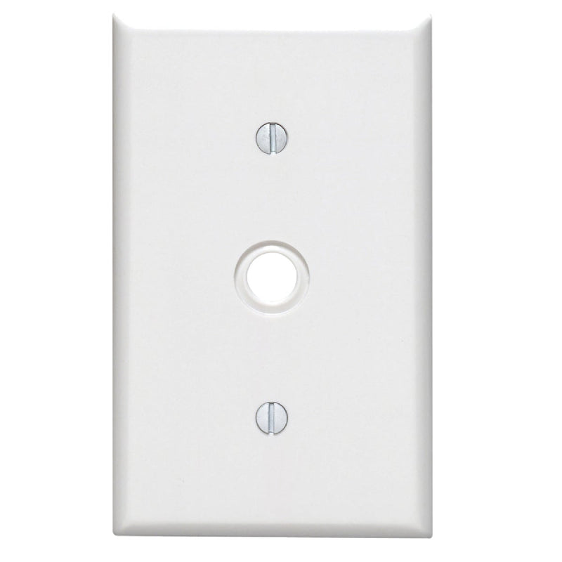 Leviton 1-Gang Thermoset Plastic White Telephone/Cable Wall Plate with 0.406 In. to 0.625 In. Hole