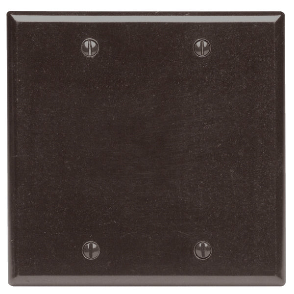 Leviton 2-Gang Standard Thermoset Blank Wall Plate, Brown