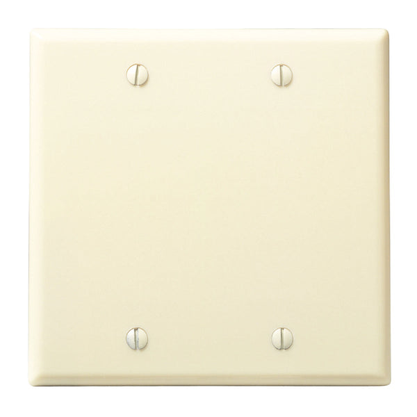 Leviton 2-Gang Standard Thermoset Blank Wall Plate, Ivory