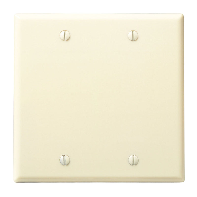 Leviton 2-Gang Standard Thermoset Blank Wall Plate, Ivory