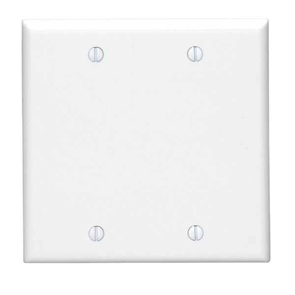 Leviton 2-Gang Standard Thermoset Blank Wall Plate, White