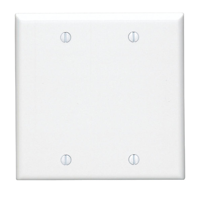 Leviton 2-Gang Standard Thermoset Blank Wall Plate, White