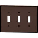 Leviton 3-Gang Smooth Plastic Mid-Way Toggle Switch Wall Plate, Brown