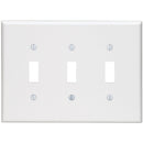 Leviton 3-Gang Smooth Plastic Mid-Way Toggle Switch Wall Plate, White