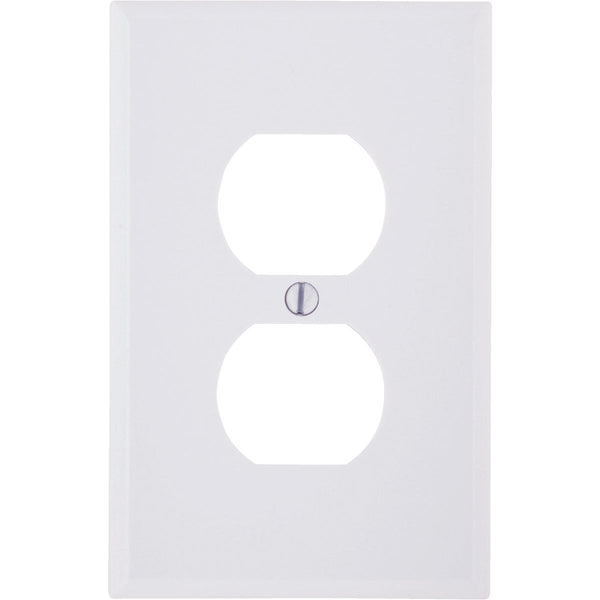 Leviton Mid-Way 1-Gang Smooth Plastic Outlet Wall Plate, White