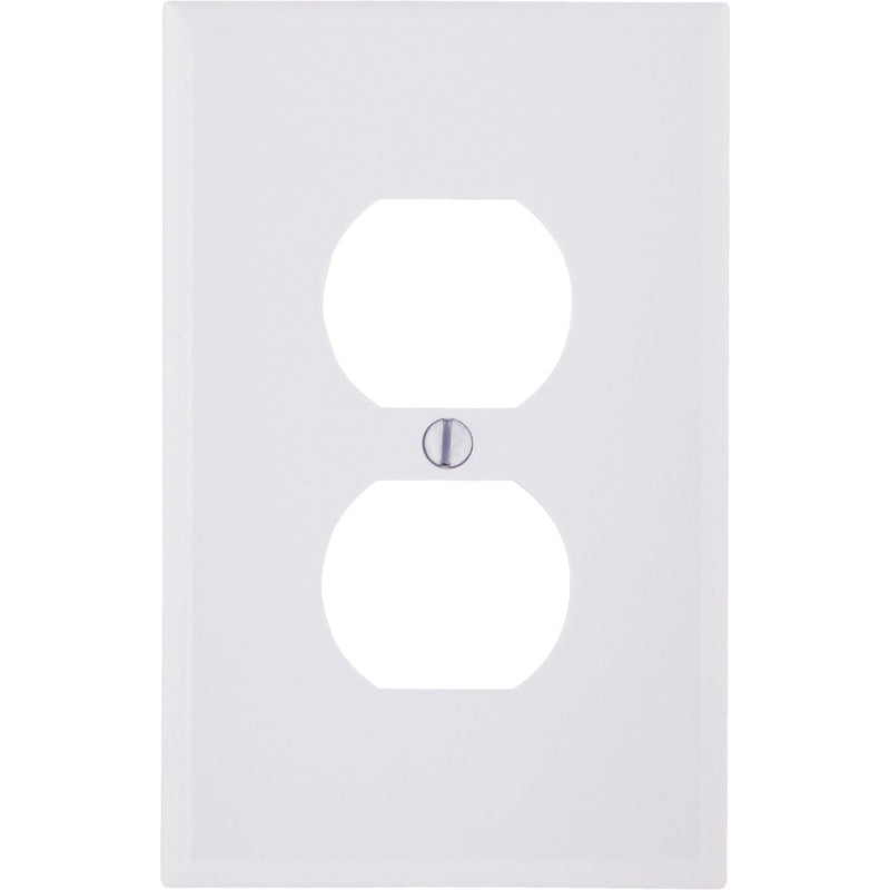 Leviton Mid-Way 1-Gang Smooth Plastic Outlet Wall Plate, White