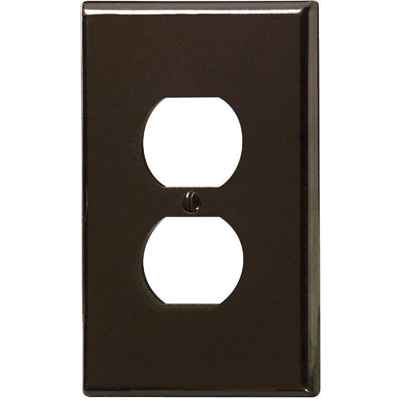 Leviton 1-Gang Smooth Plastic Oversized Outlet Wall Plate, Brown