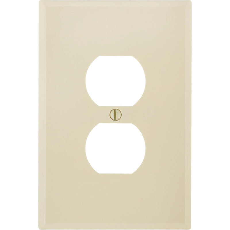 Leviton 1-Gang Smooth Plastic Oversized Outlet Wall Plate, Ivory